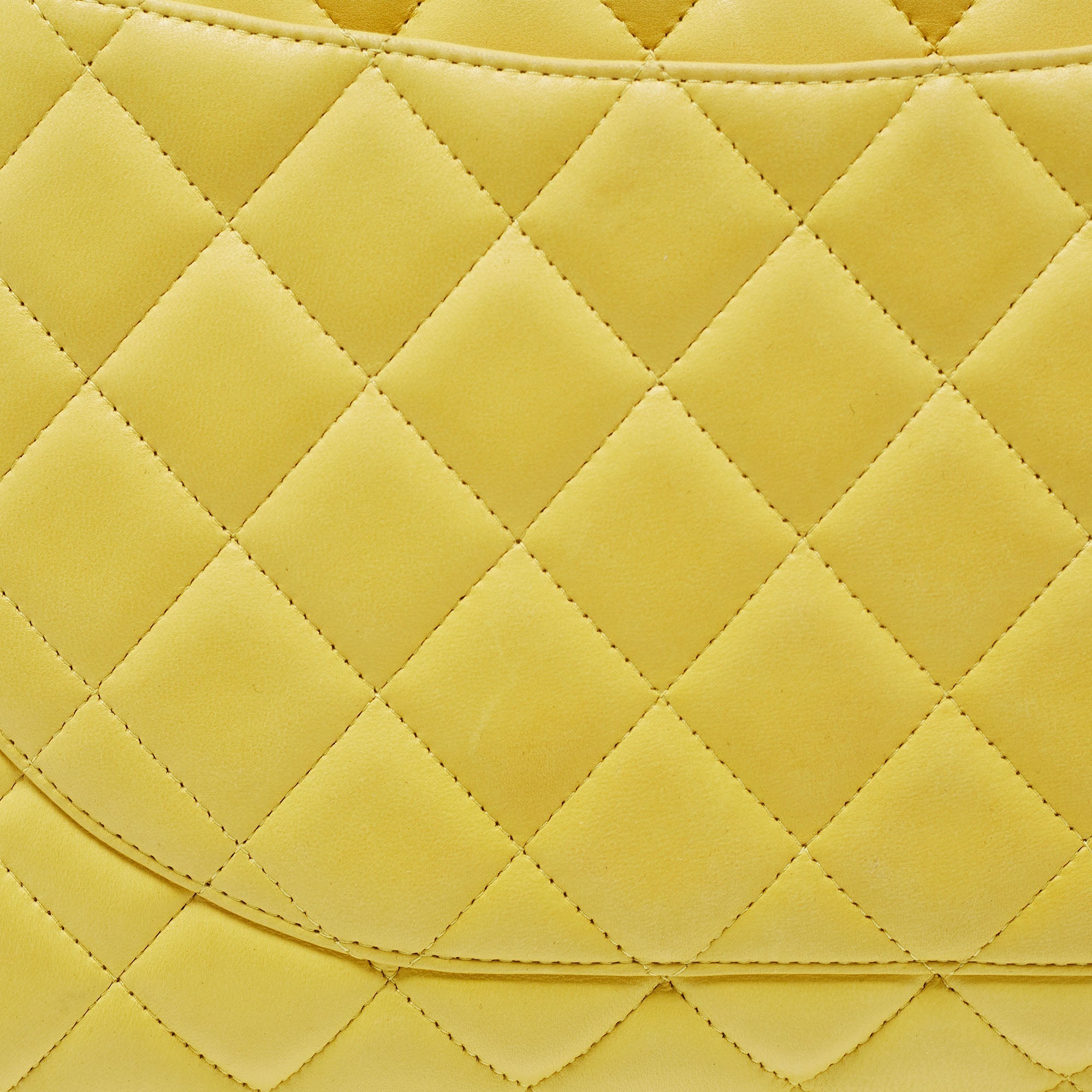 Chanel Yellow Quilted Leather Maxi Classic Single Flap Shoulder Bag
