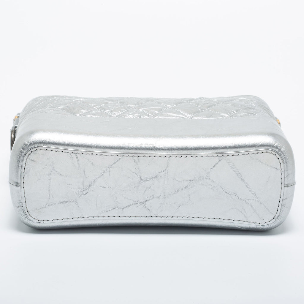 Chanel Silver Quilted Leather Large Gabrielle Hobo