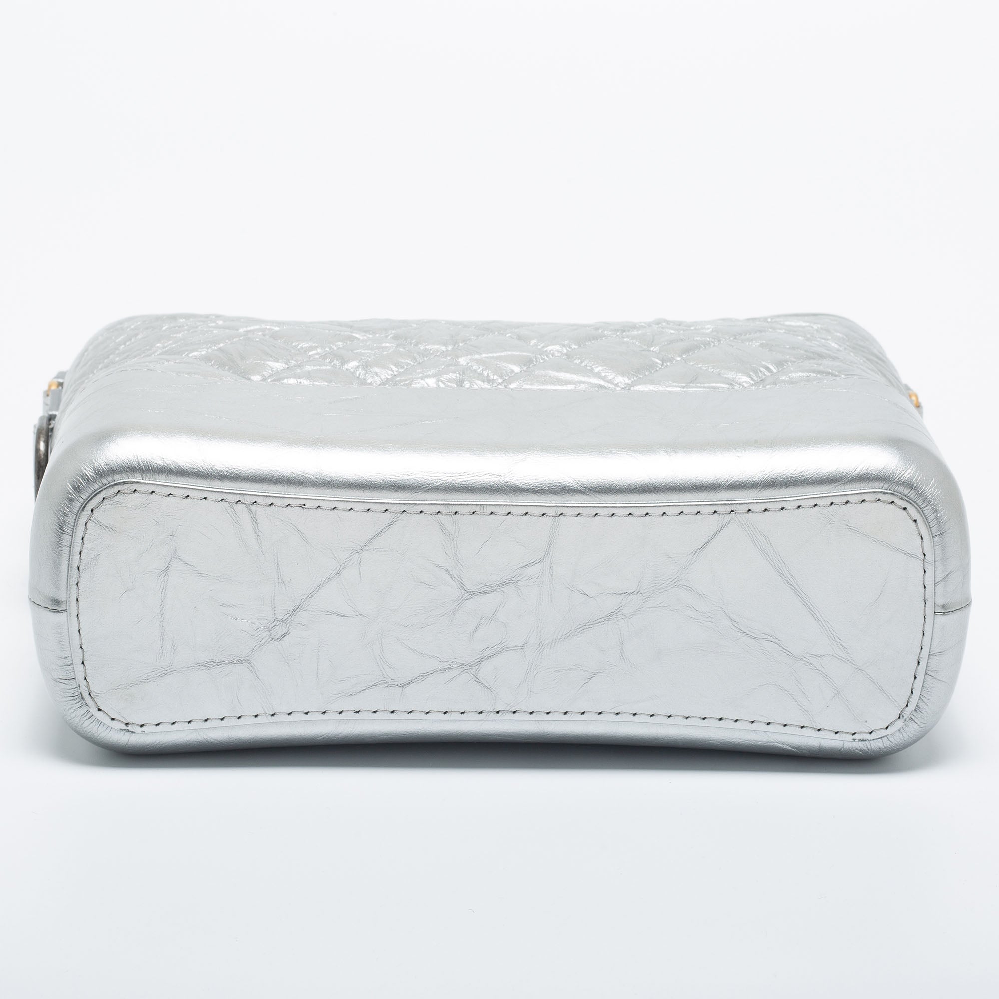 Chanel Silver Quilted Leather Large Gabrielle Hobo
