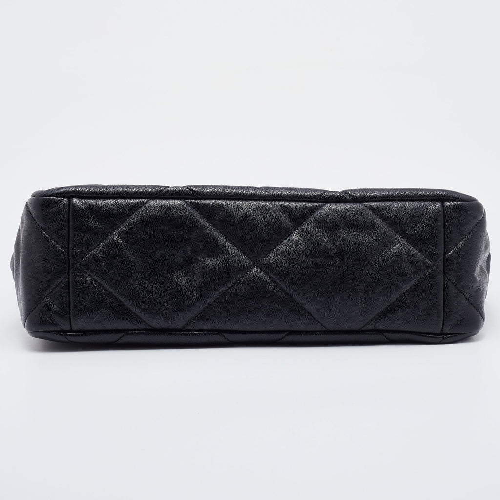 Chanel Black Quilted Leather CC Chain Link 19 Flap Bag