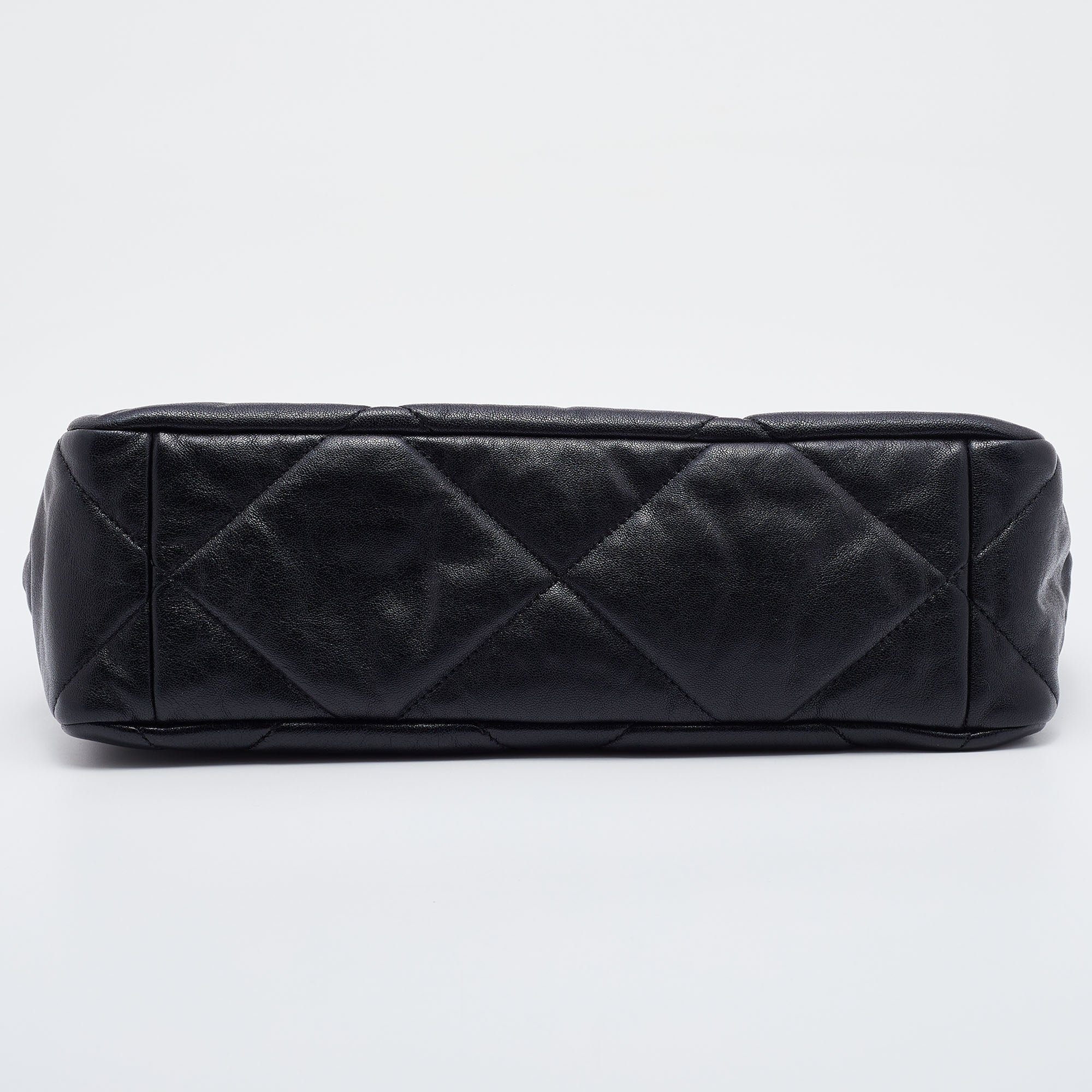 Chanel Black Quilted Leather CC Chain Link 19 Flap Bag