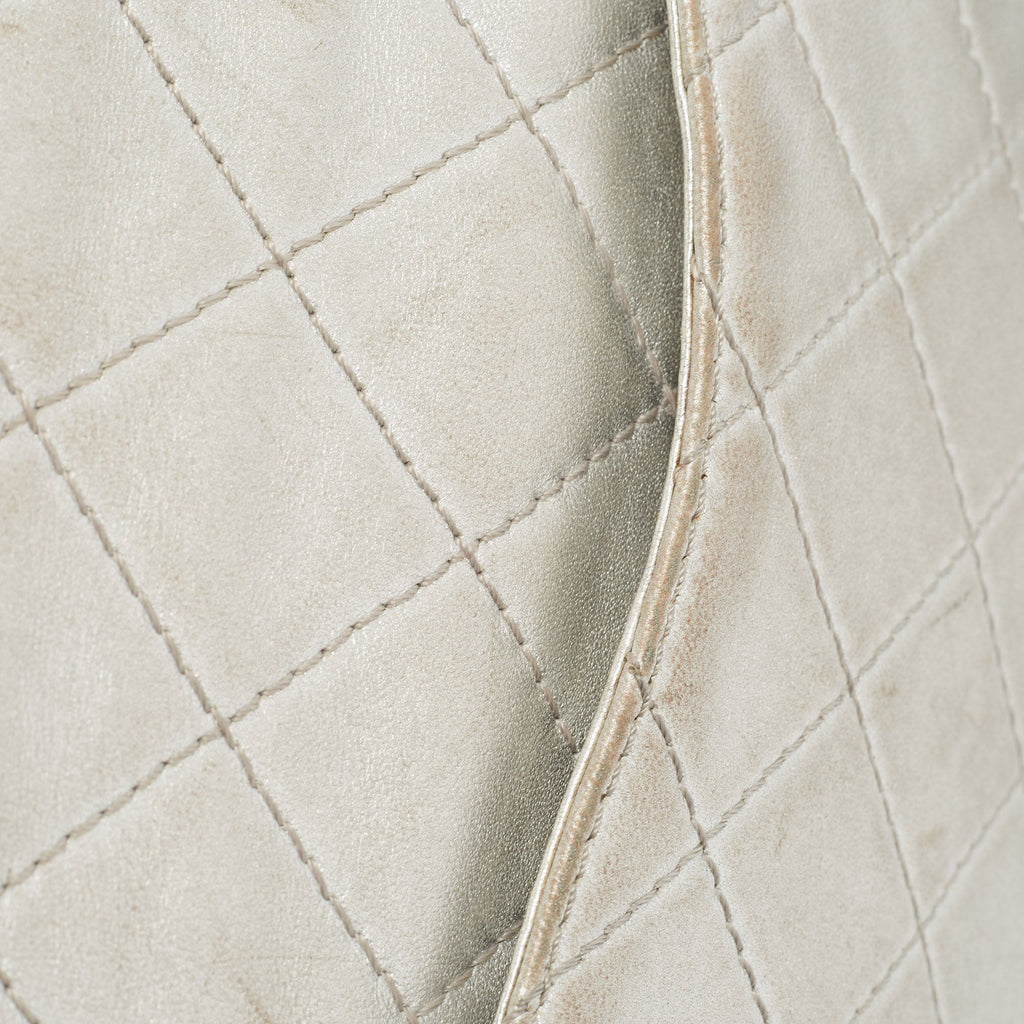 Chanel Silver Quilted Leather Reissue 2.55 Classic 227 Flap Bag