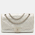 Chanel Silver Quilted Leather Reissue 2.55 Classic 227 Flap Bag