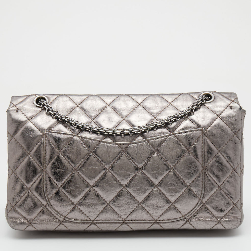 Chanel Metallic Quilted Aged Leather Reissue 2.55 Classic 227 Flap Bag