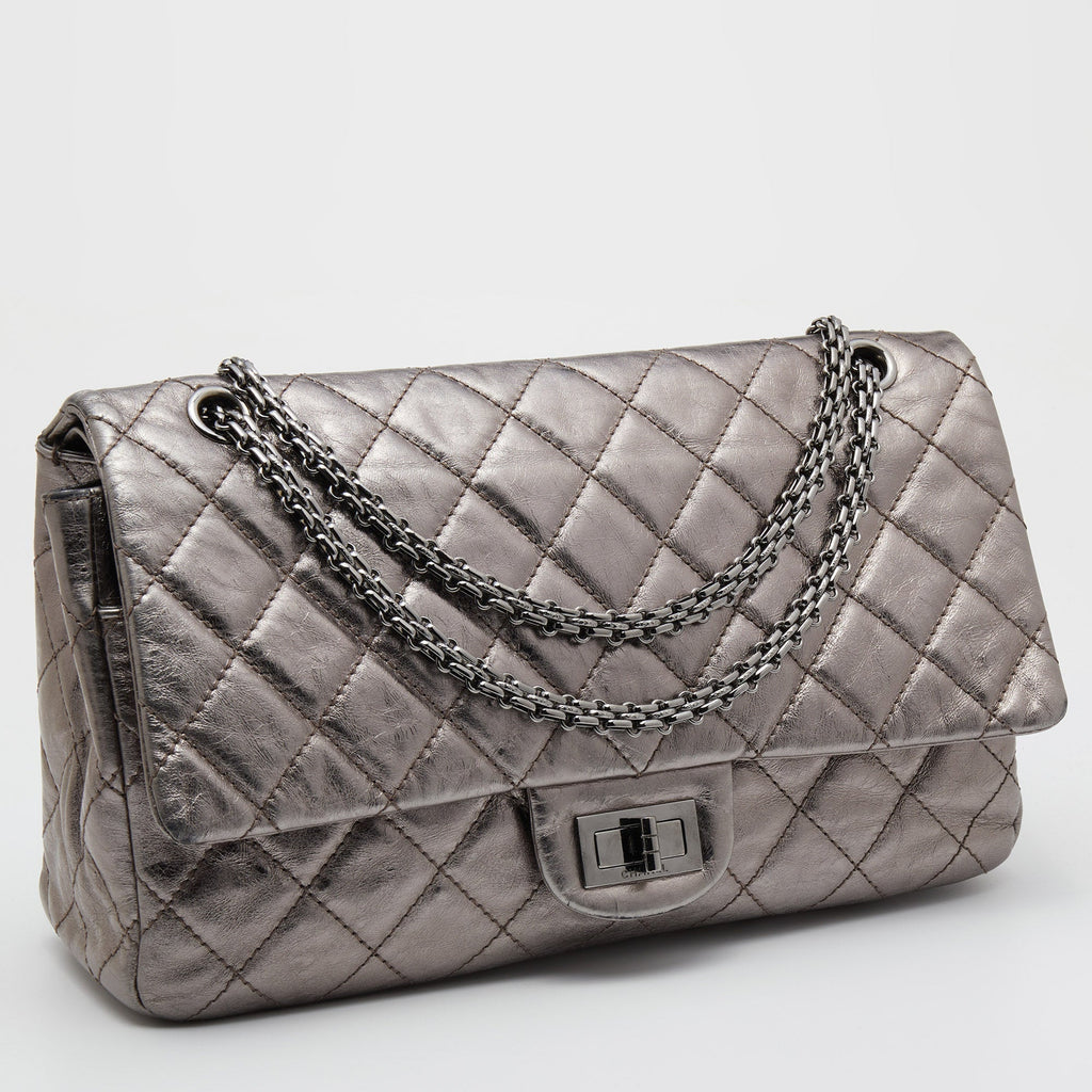 Chanel Metallic Quilted Aged Leather Reissue 2.55 Classic 227 Flap Bag