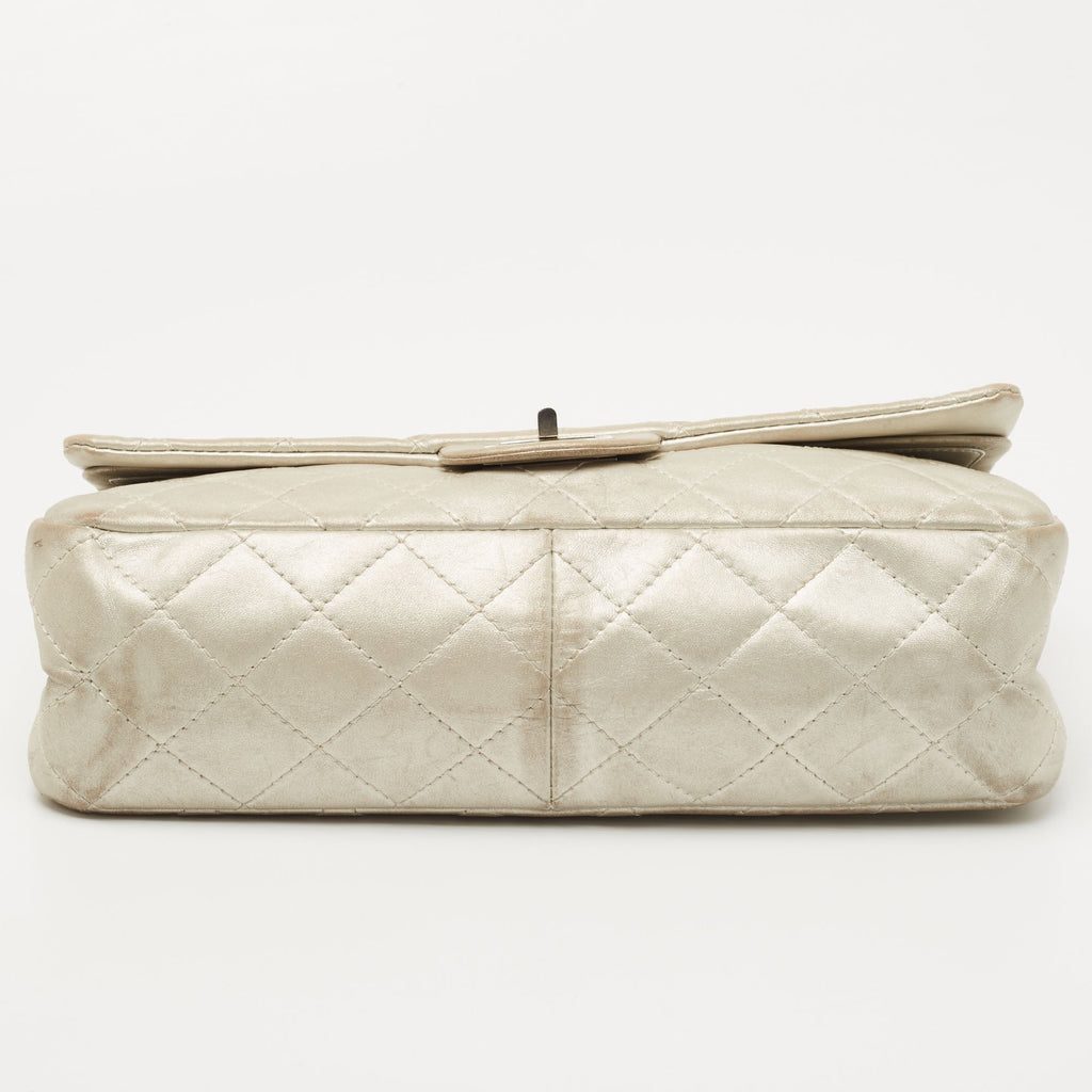 CHANEL Silver Quilted Leather 227 Reissue 2.55 Flap Bag