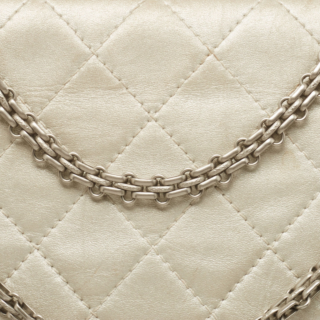 CHANEL Silver Quilted Leather 227 Reissue 2.55 Flap Bag