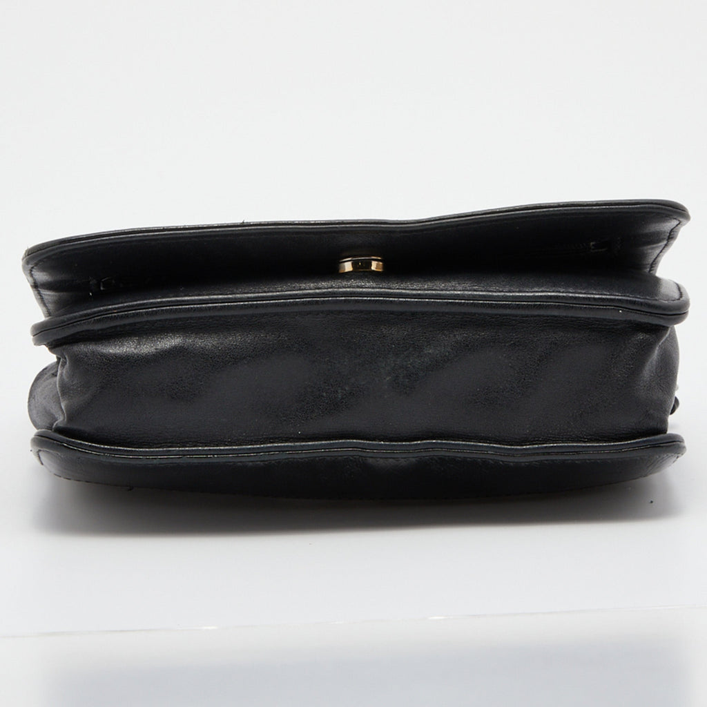 Chanel Black Quilted Leather CC Gabrielle Wallet On Chain