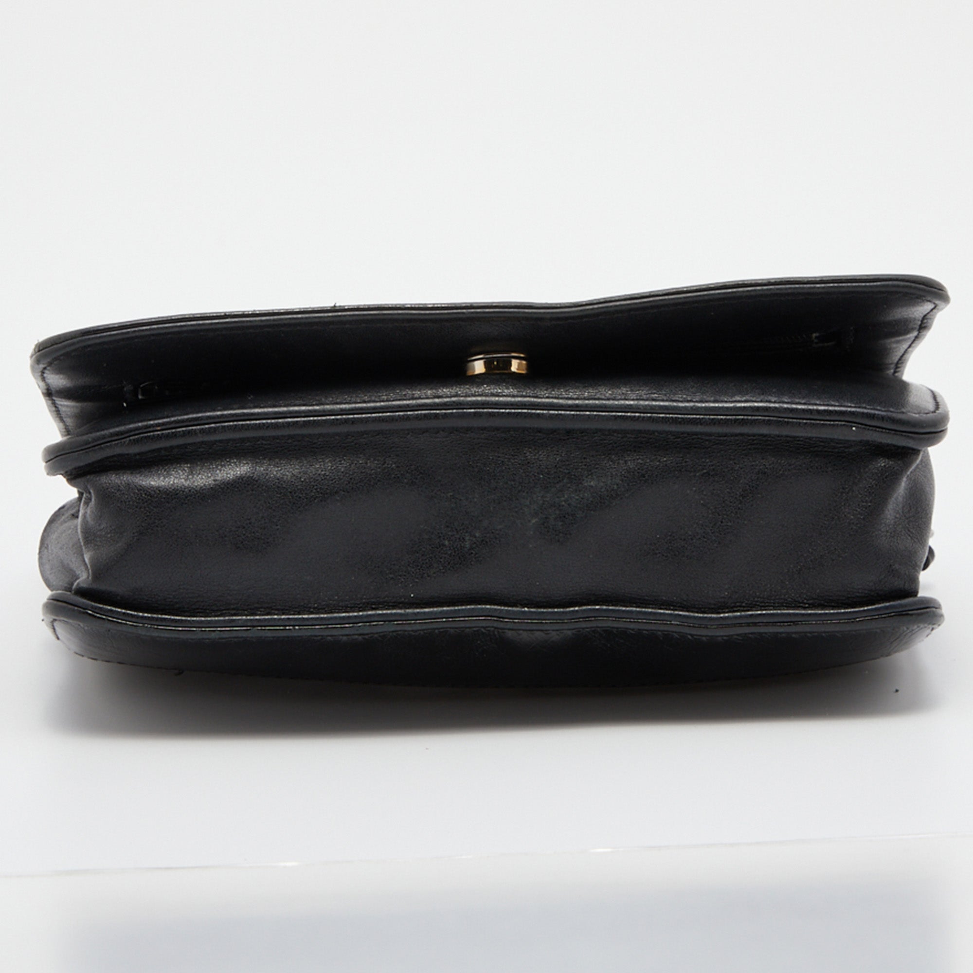 Chanel Black Quilted Leather CC Gabrielle Wallet On Chain