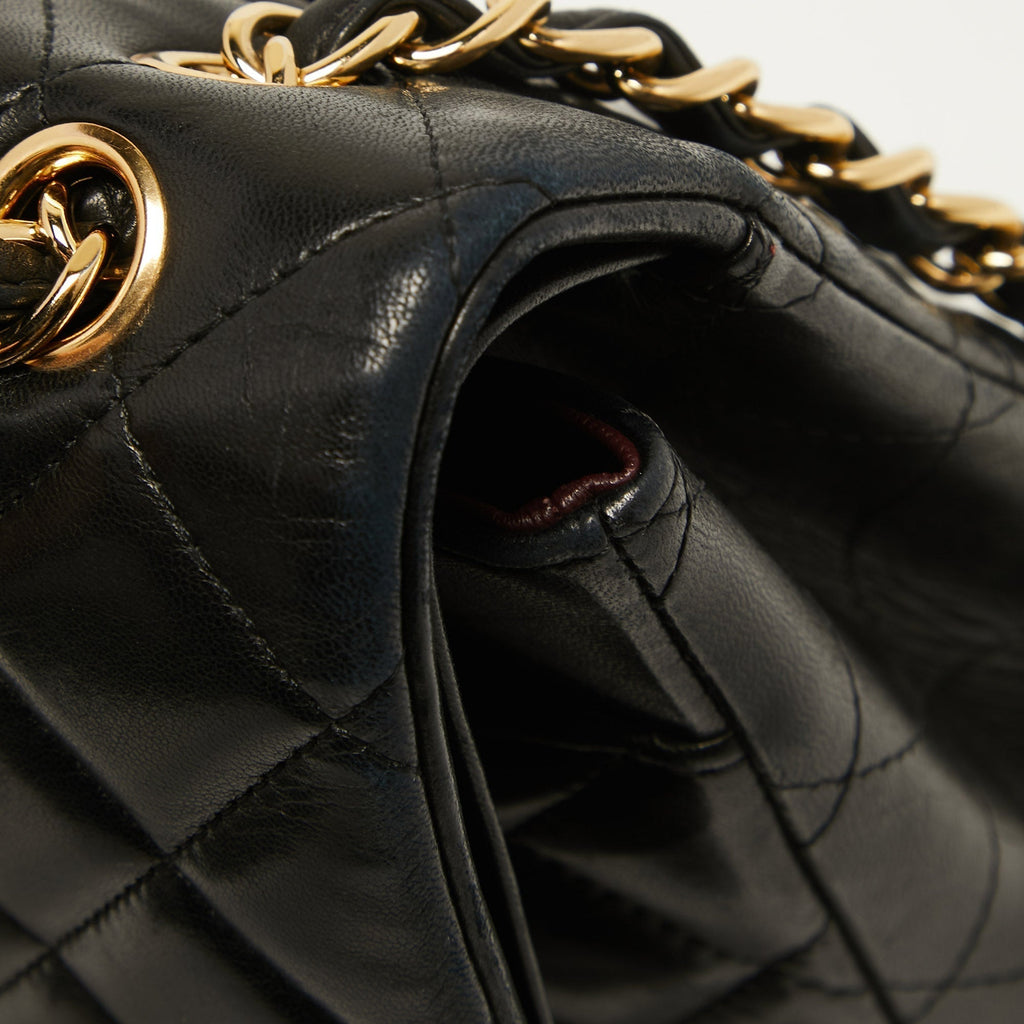 Chanel Black Quilted Leather Maxi Classic Double Flap Bag