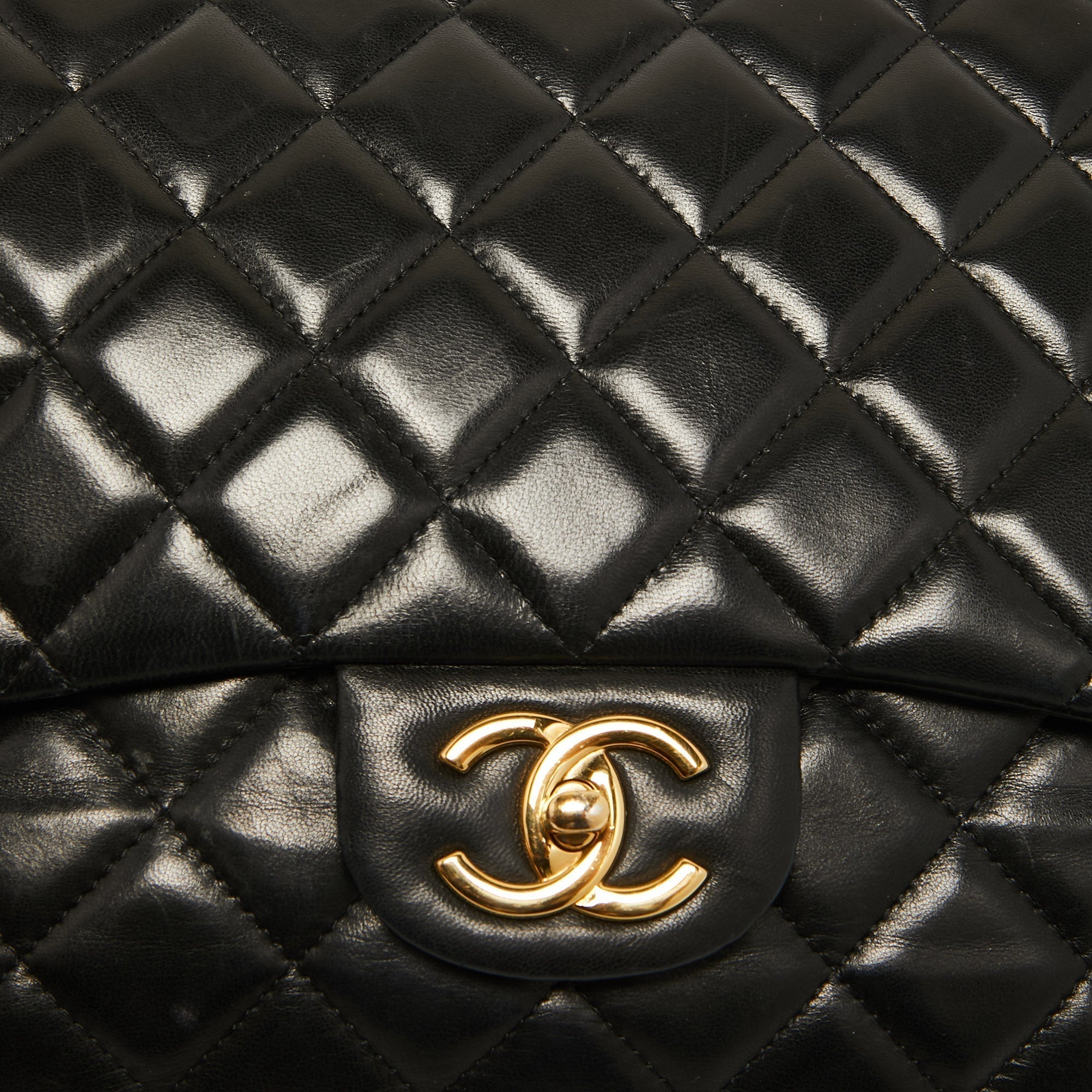 Chanel Black Quilted Leather Maxi Classic Double Flap Bag