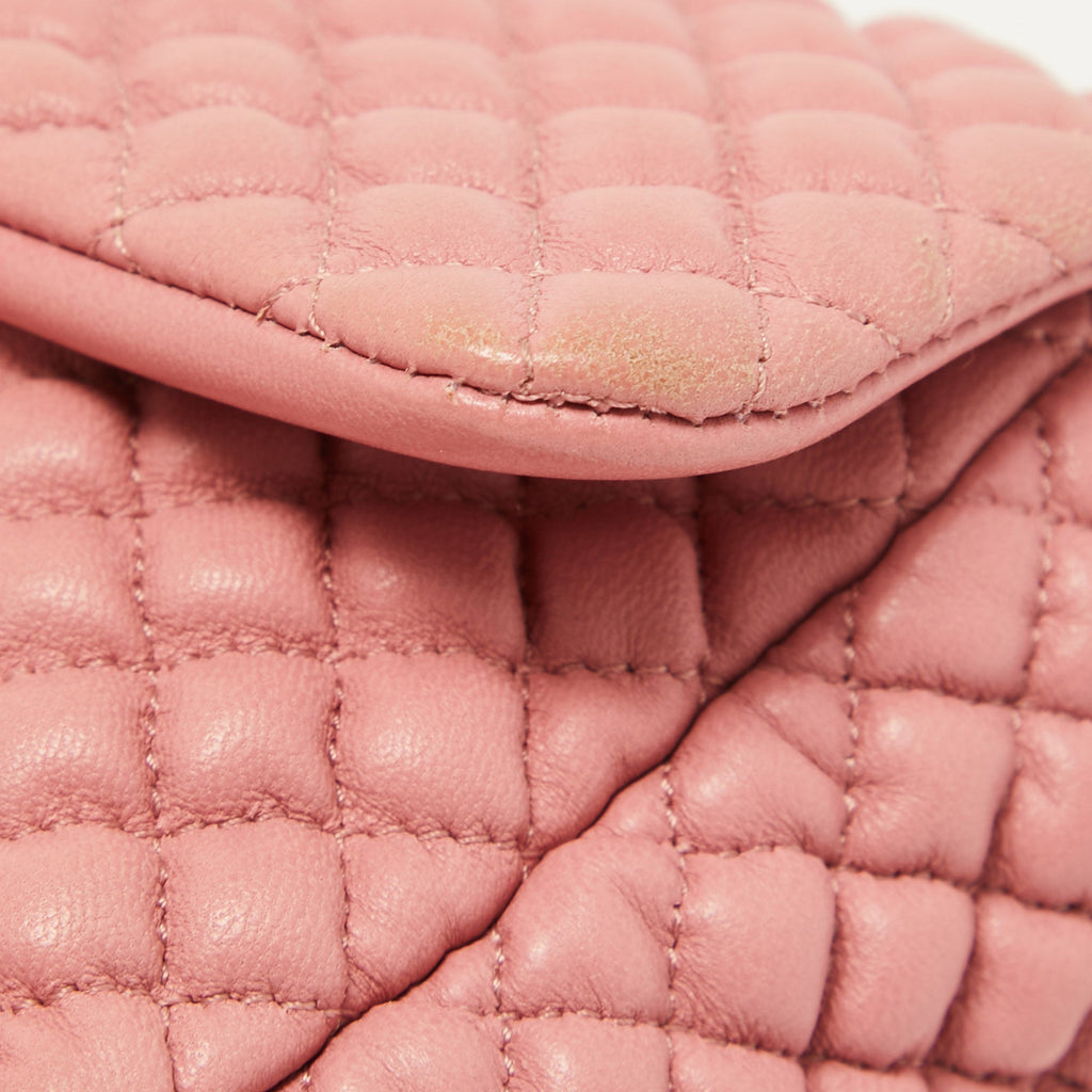 Chanel Pink Microquilted Leather Mini CC Flap Bag