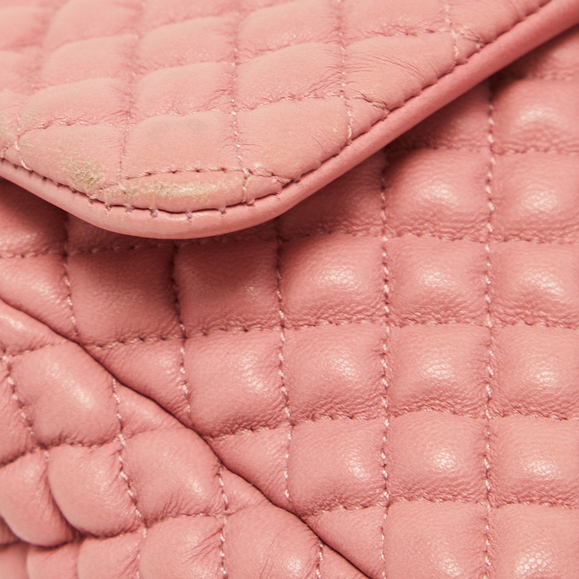 Chanel Pink Microquilted Leather Mini CC Flap Bag