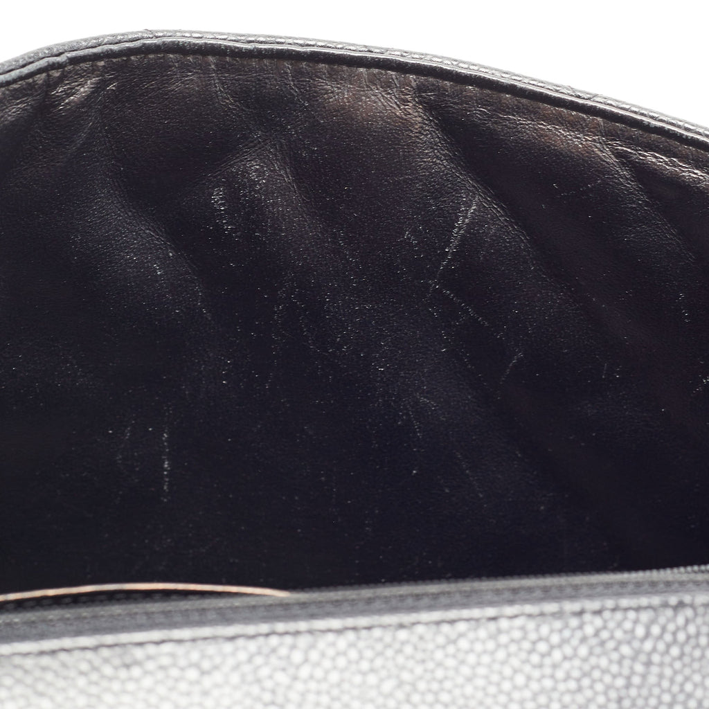 Chanel Black Quilted Caviar Leather Maxi Classic Single Flap Bag