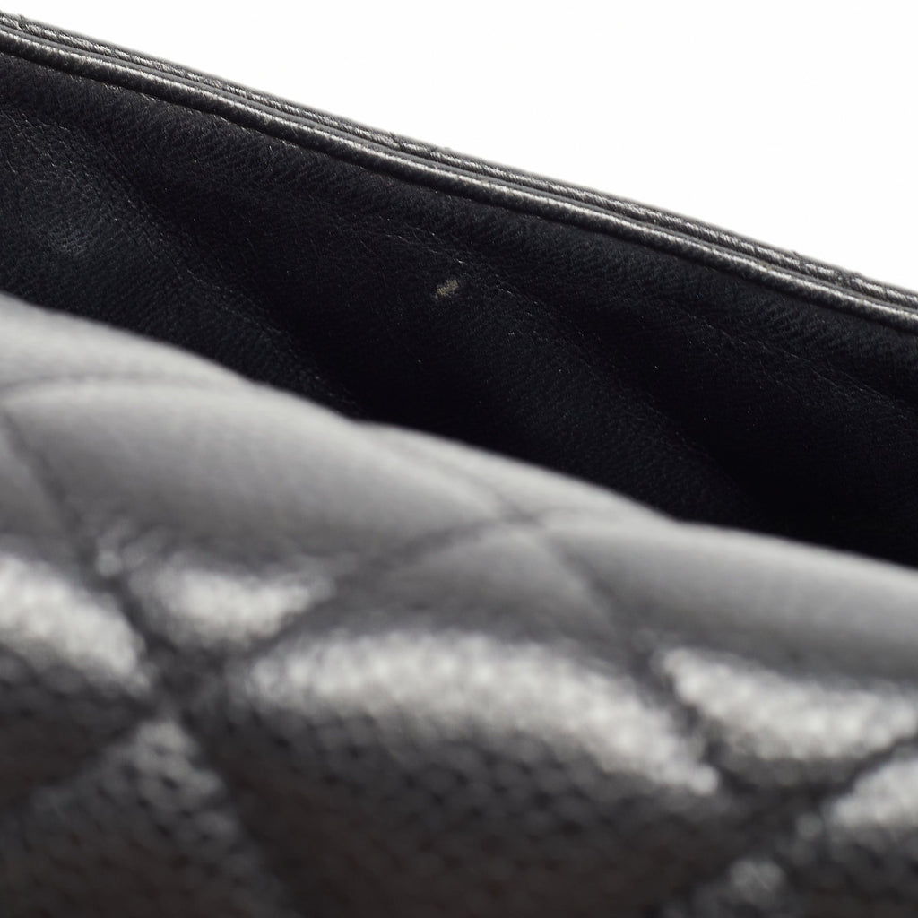 Chanel Black Quilted Caviar Leather Maxi Classic Single Flap Bag