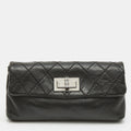 CHANEL Black Quilted Leather Mademoiselle Flap Clutch