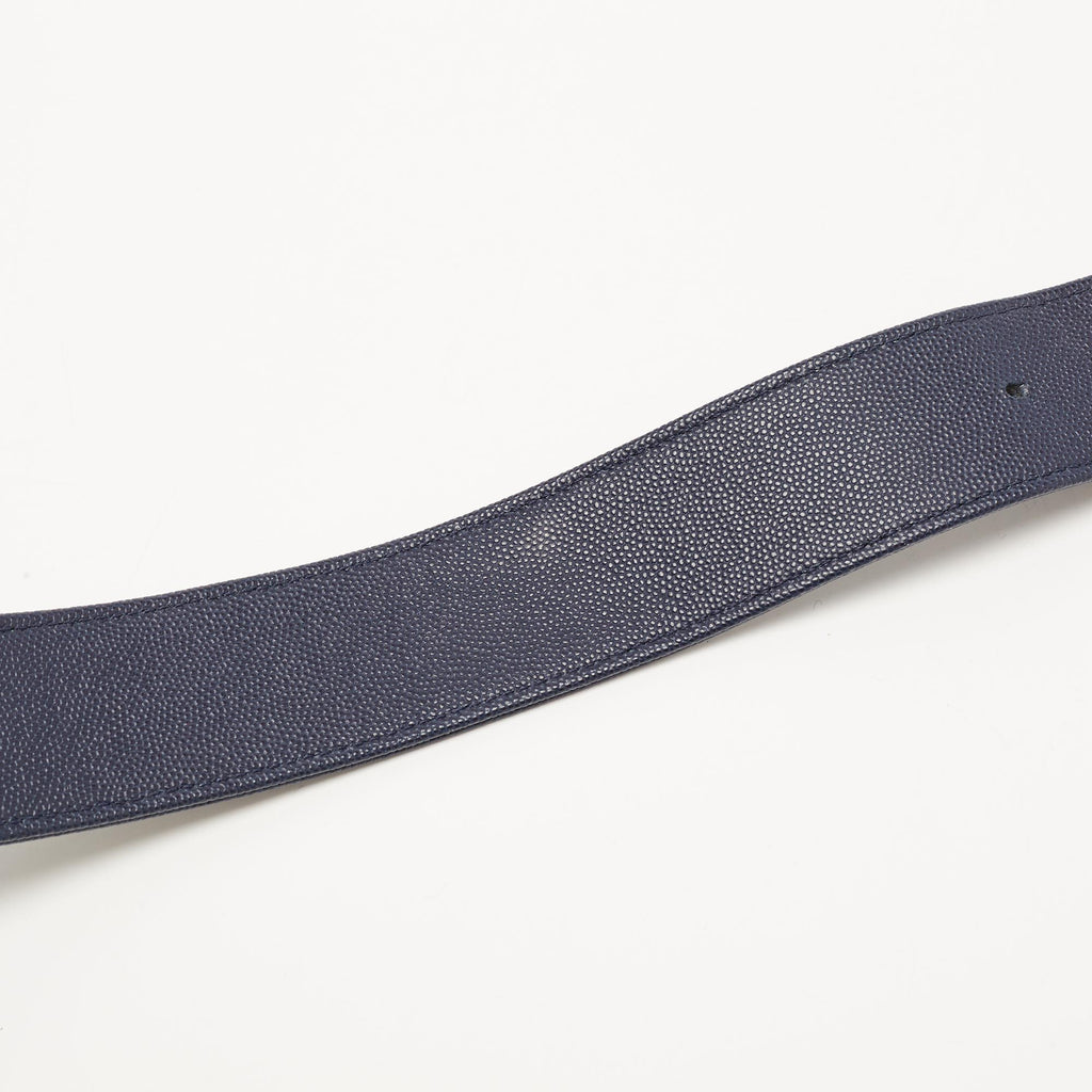 CHANEL Blue Caviar Leather Captain Gold Waist Bag
