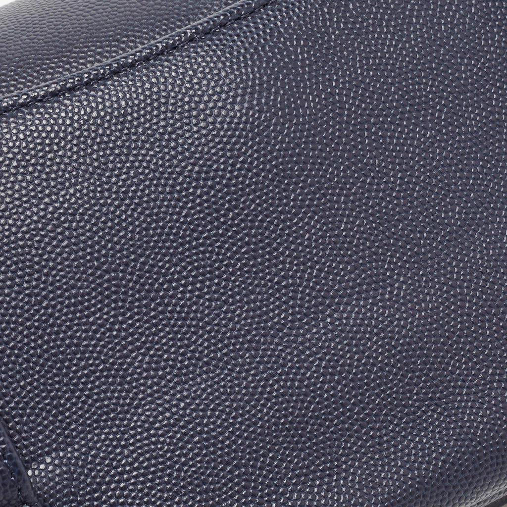 CHANEL Blue Caviar Leather Captain Gold Waist Bag