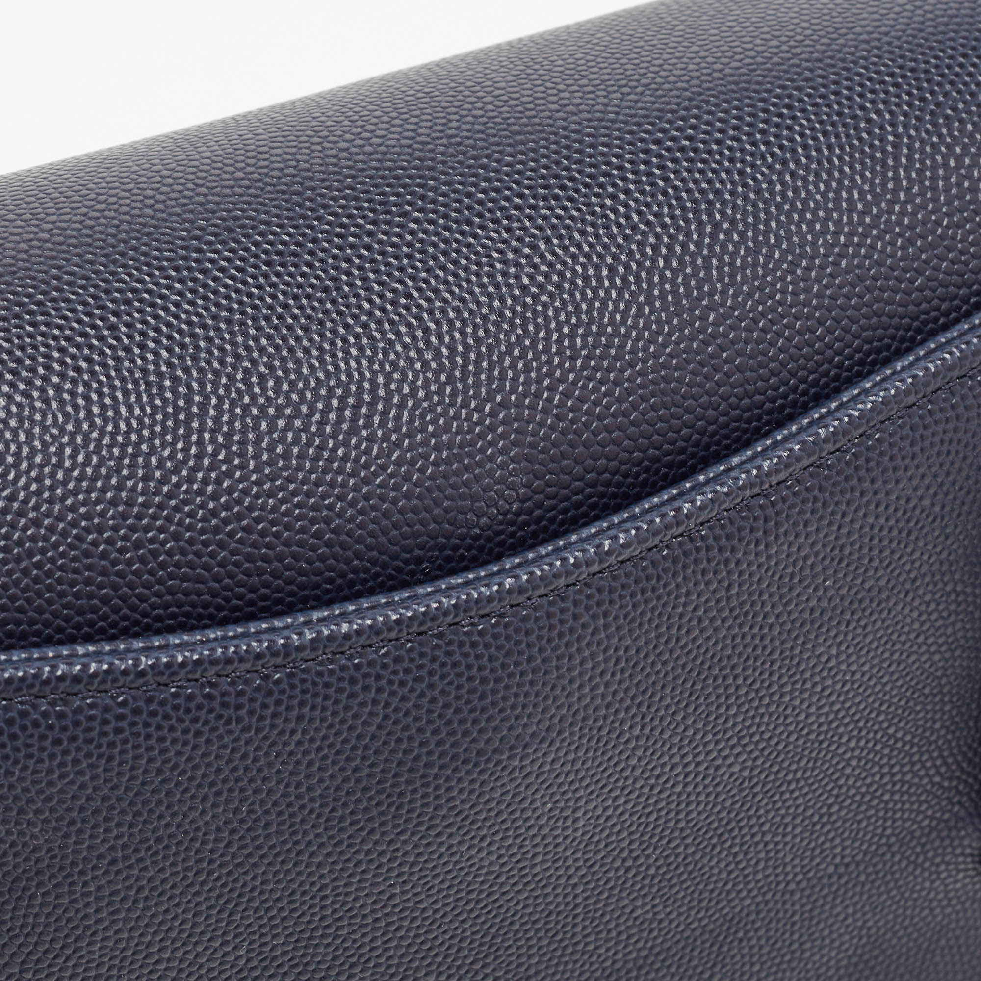 CHANEL Blue Caviar Leather Captain Gold Waist Bag