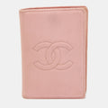 CHANEL Light Pink Caviar Leather CC Bifold Card Case