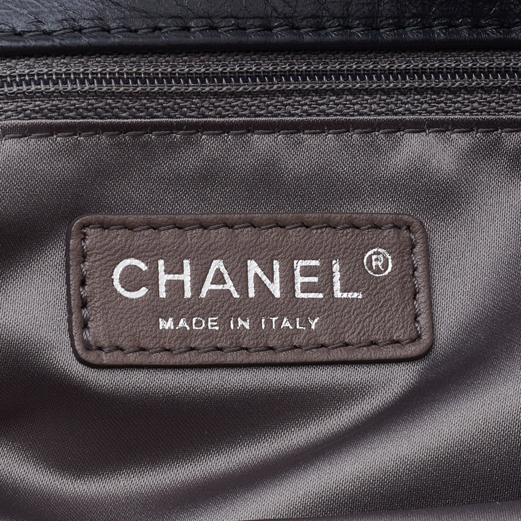 CHANEL Grey Leather Funny Tweed Flap Shoulder Bag