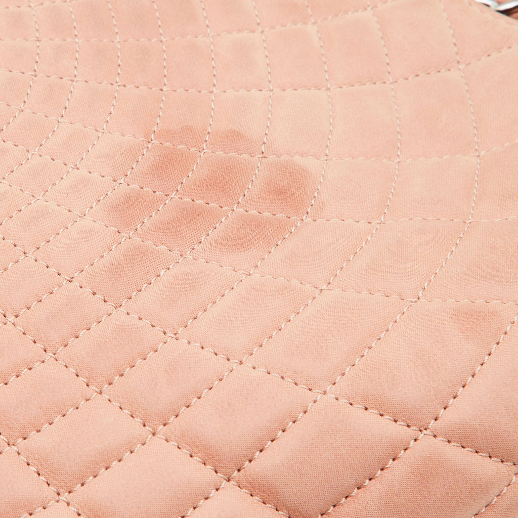 CHANEL Light Pink Quilted Iridescent Leather Large Sea Hit Tote