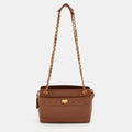 CHANEL Brown Quilted Leather Vintage Chain Tote