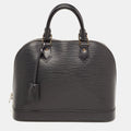LOUIS VUITTON Black Epi Leather Alma PM Bag