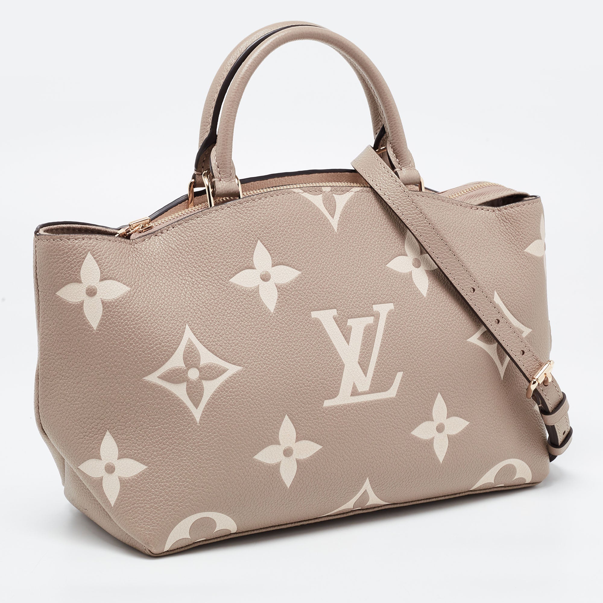 LOUIS VUITTON Bicolor Monogram Empriente Leather Patit Palais Bag