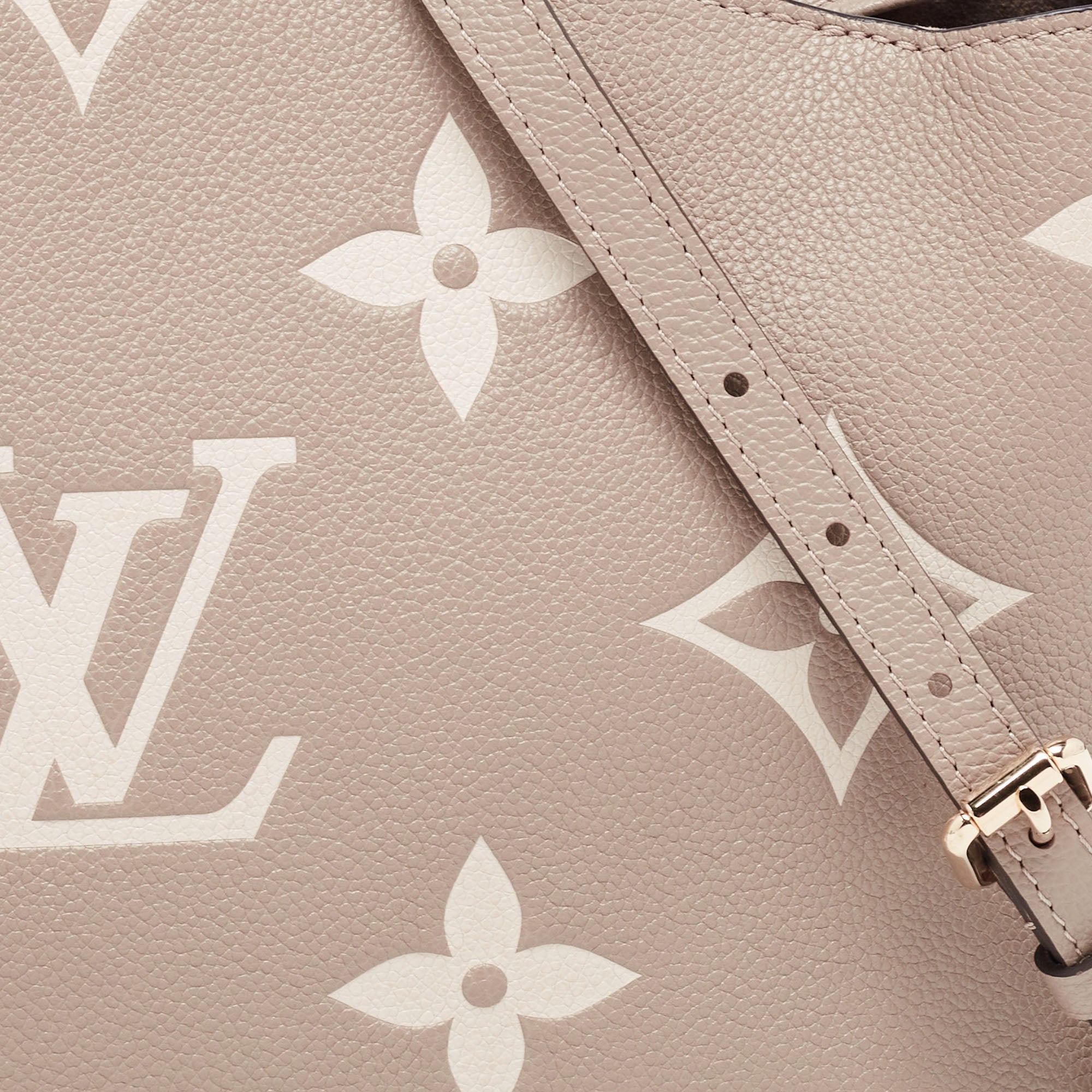 LOUIS VUITTON Bicolor Monogram Empriente Leather Patit Palais Bag