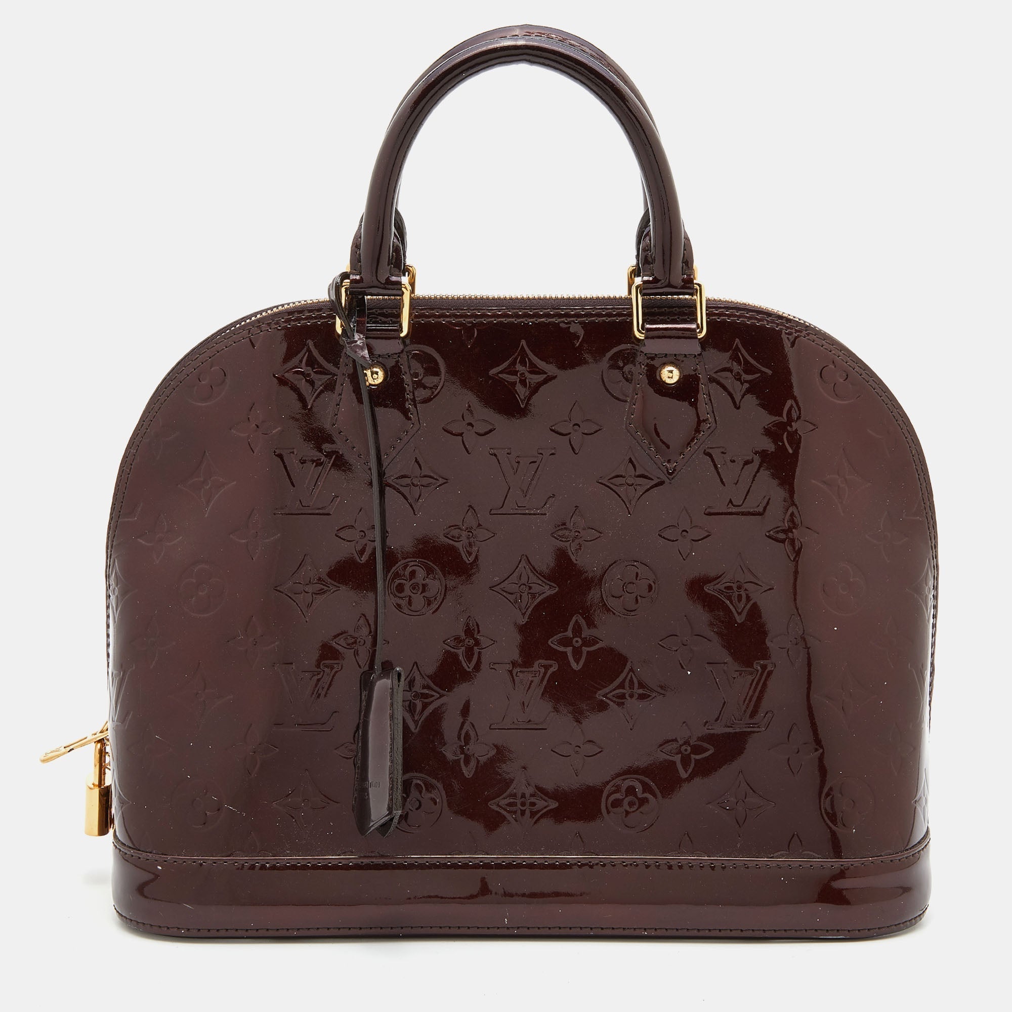 LOUIS VUITTON Amarante Monogram Vernis Alma PM Bag