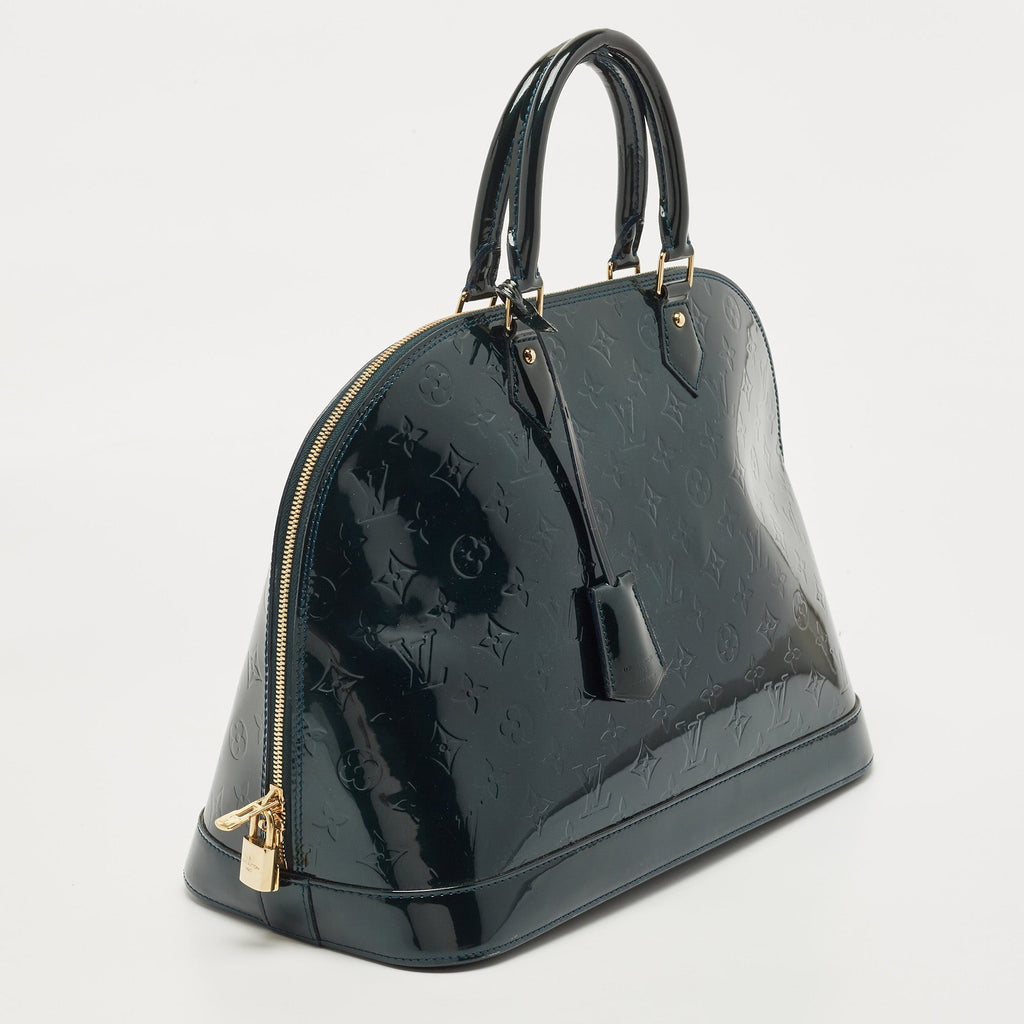 LOUIS VUITTON Green Monogram Vernis Alma GM Bag