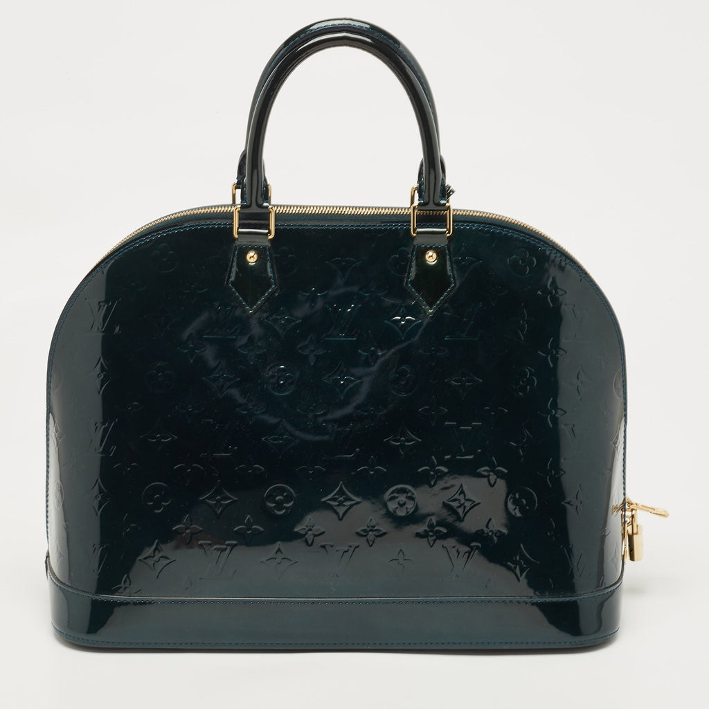 LOUIS VUITTON Green Monogram Vernis Alma GM Bag