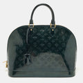 LOUIS VUITTON Bleu Nuit  Monogram Vernis Alma GM Bag