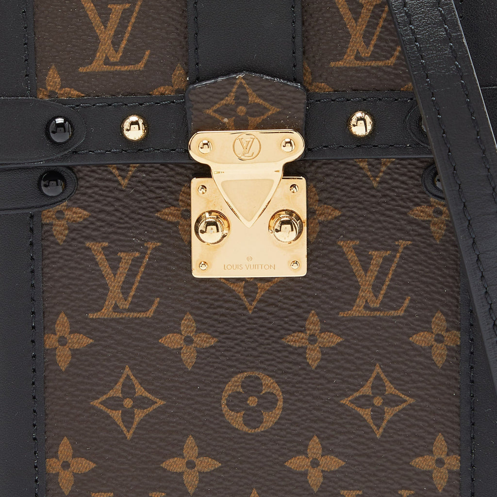 LOUIS VUITTON Brown/Black Monogram Canvas Pochette Trunk Vertical Bag