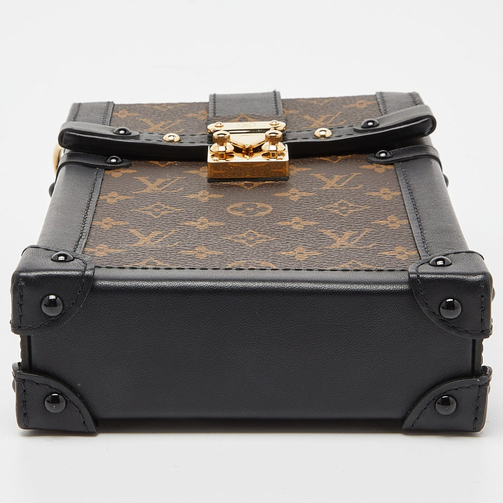 LOUIS VUITTON Brown/Black Monogram Canvas Pochette Trunk Vertical Bag