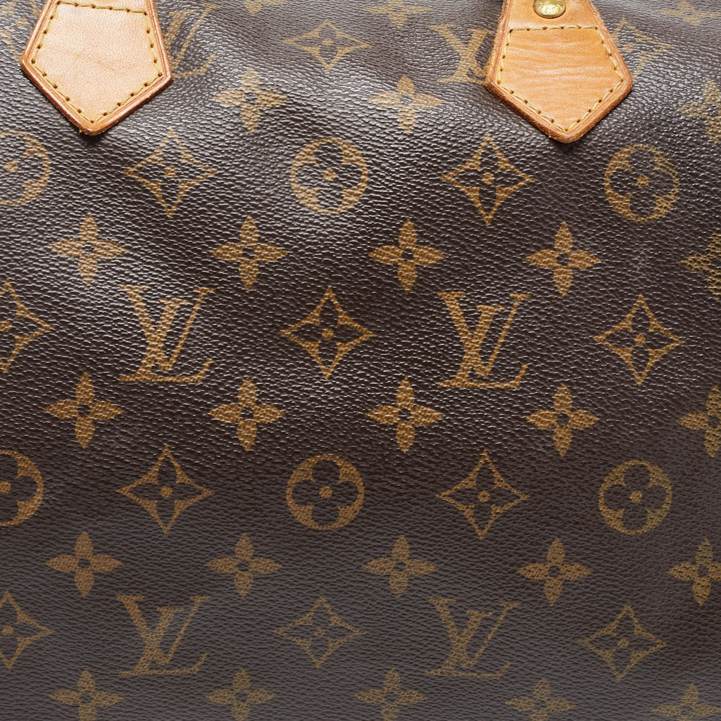 LOUIS VUITTON Brown Canvas Monogram Speedy 35 Handbag