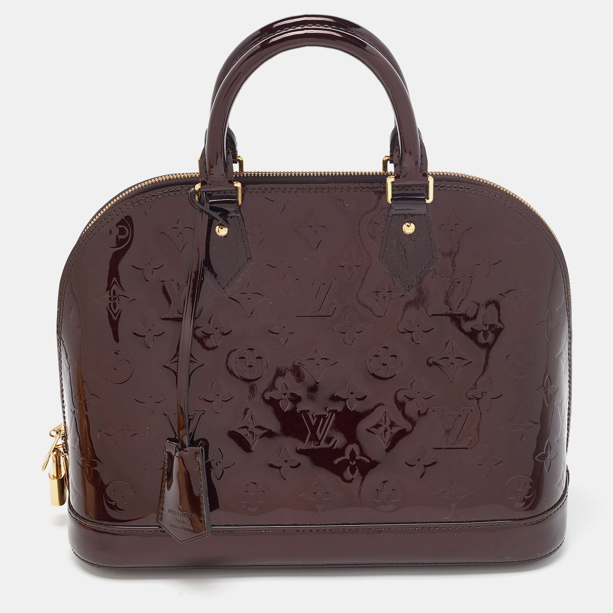 LOUIS VUITTON Amarante Monogram Vernis Alma PM Bag