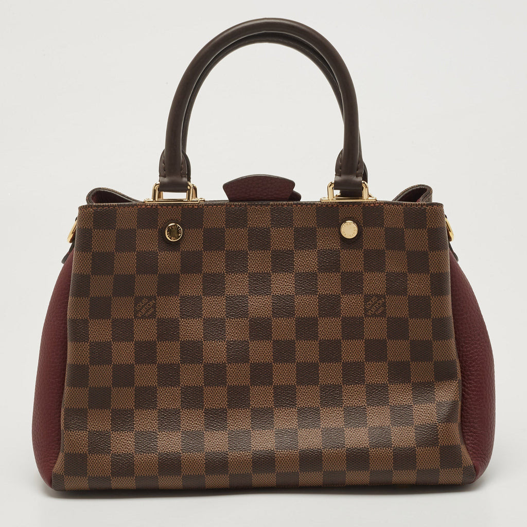 LOUIS VUITTON Bordeaux Damier Ebene Canvas Brittany Bag