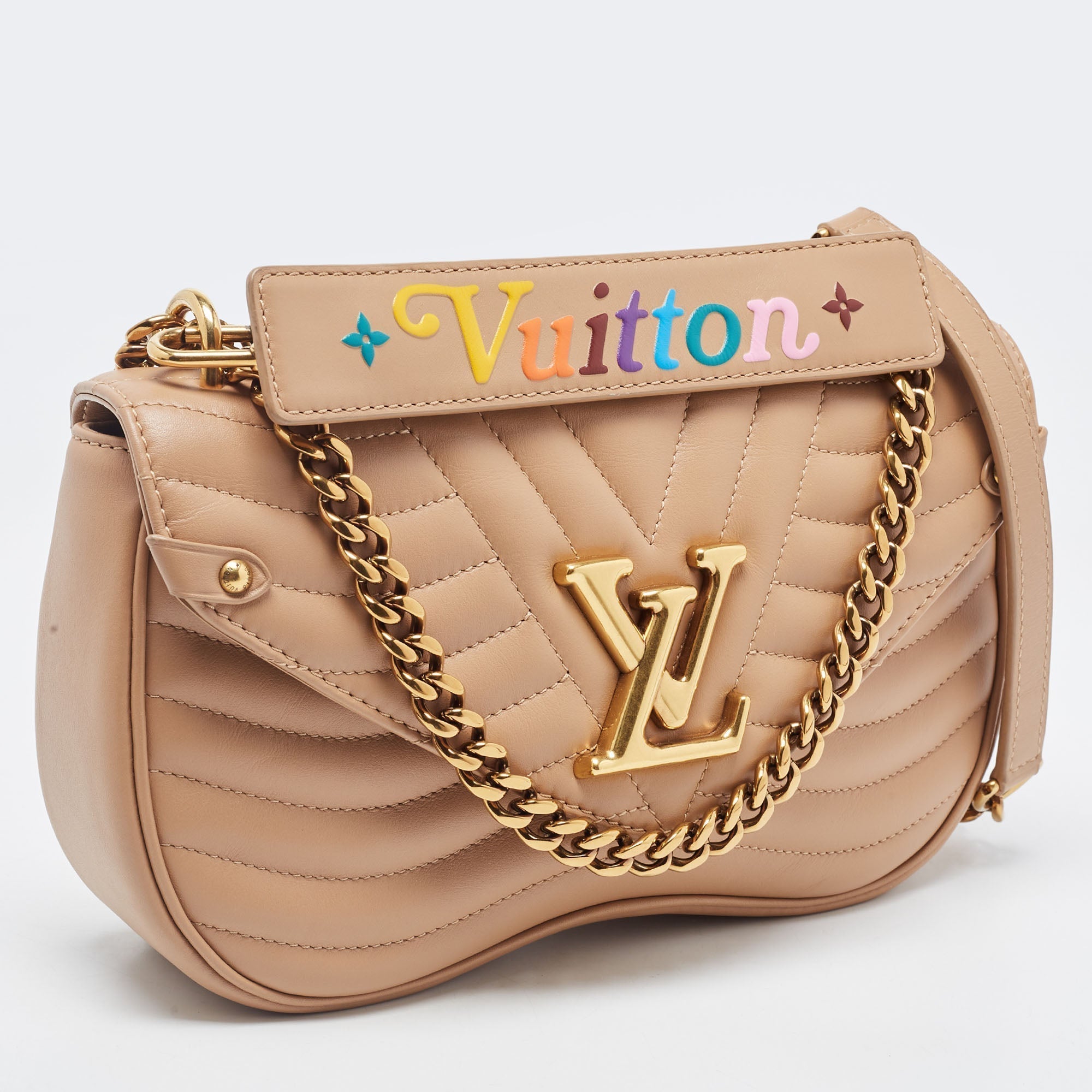 LOUIS VUITTON Noisette Leather New Wave MM Bag