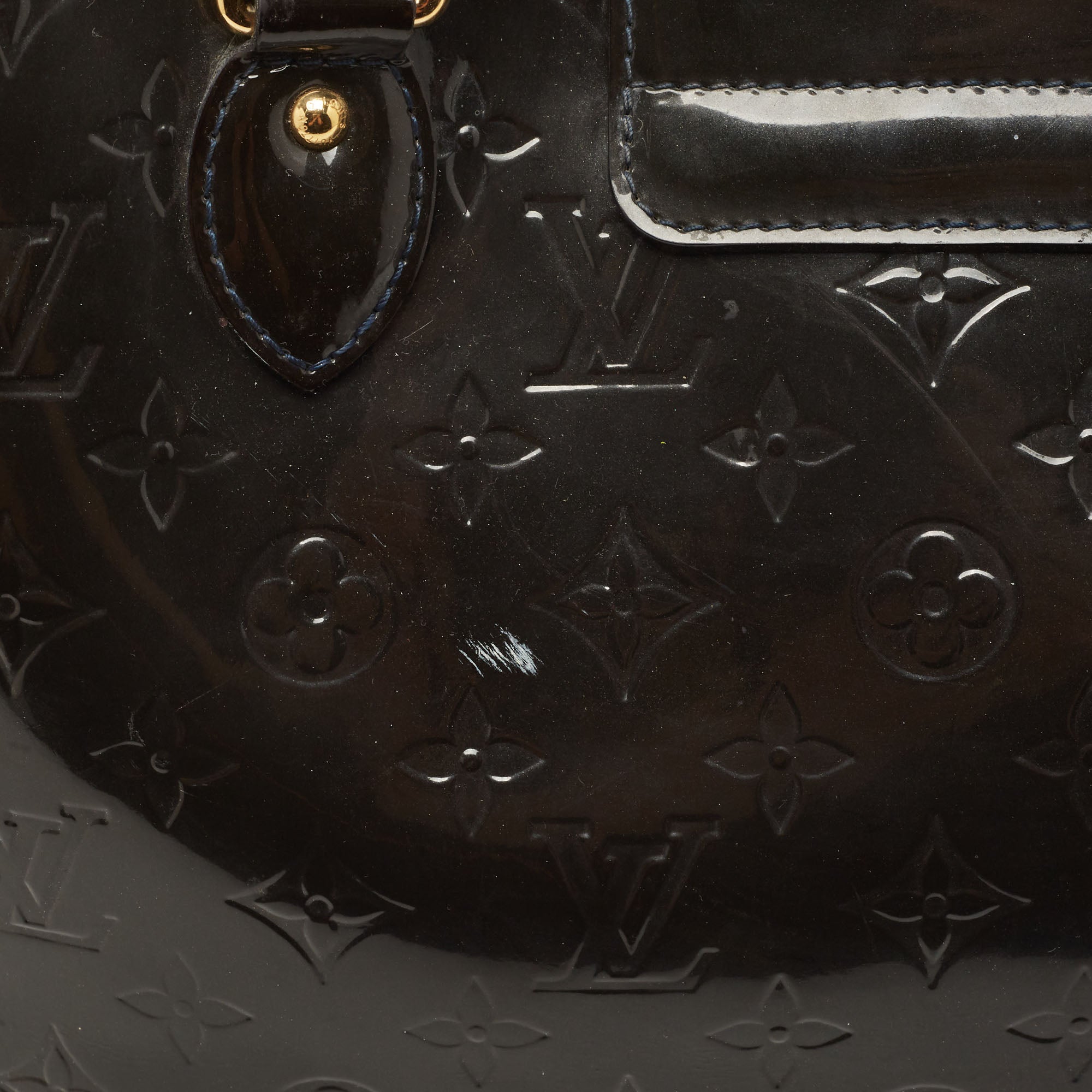 LOUIS VUITTON Bleu Infini Monogram Vernis Melrose Avenue Bag
