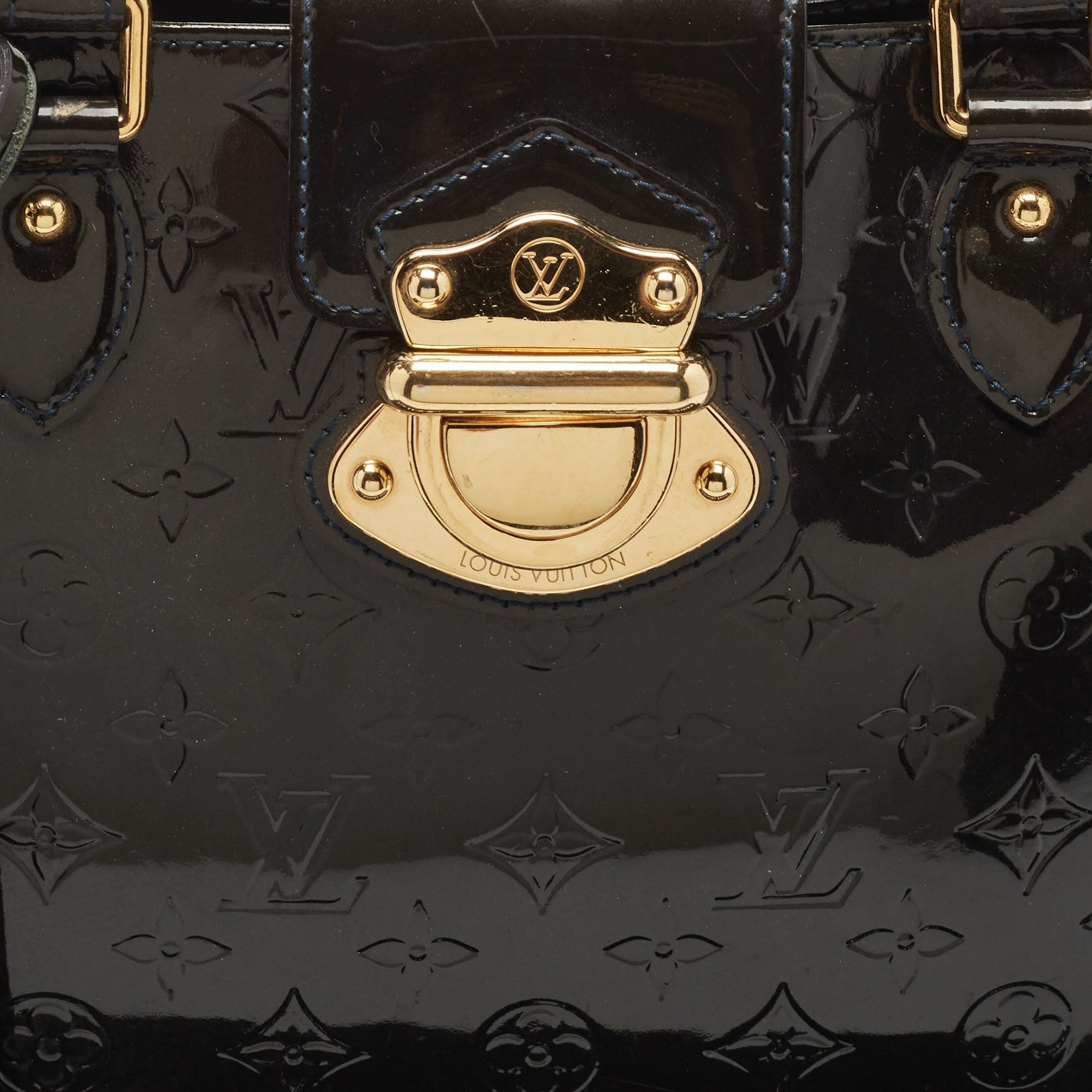 LOUIS VUITTON Bleu Infini Monogram Vernis Melrose Avenue Bag