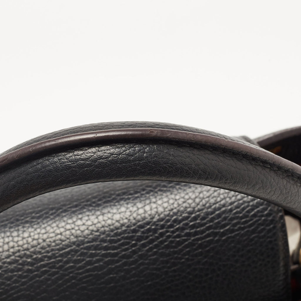 LOUIS VUITTON Black Taurillon Leather Capucines PM Bag