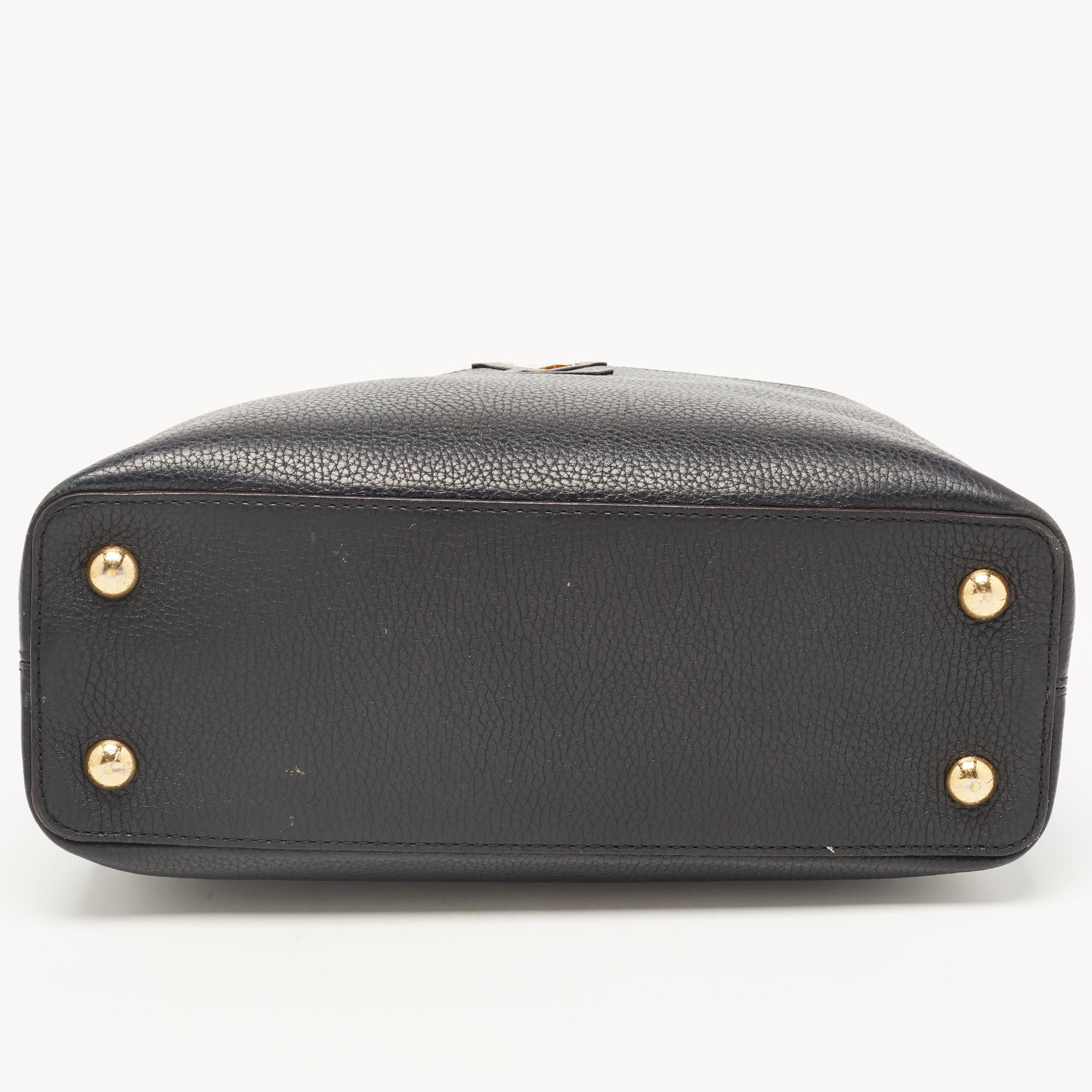 LOUIS VUITTON Black Taurillon Leather Capucines PM Bag
