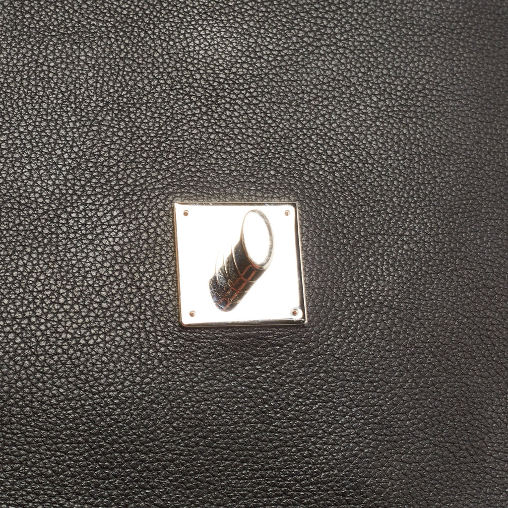 LOUIS VUITTON Black Leather Lockme II Top Handle Bag
