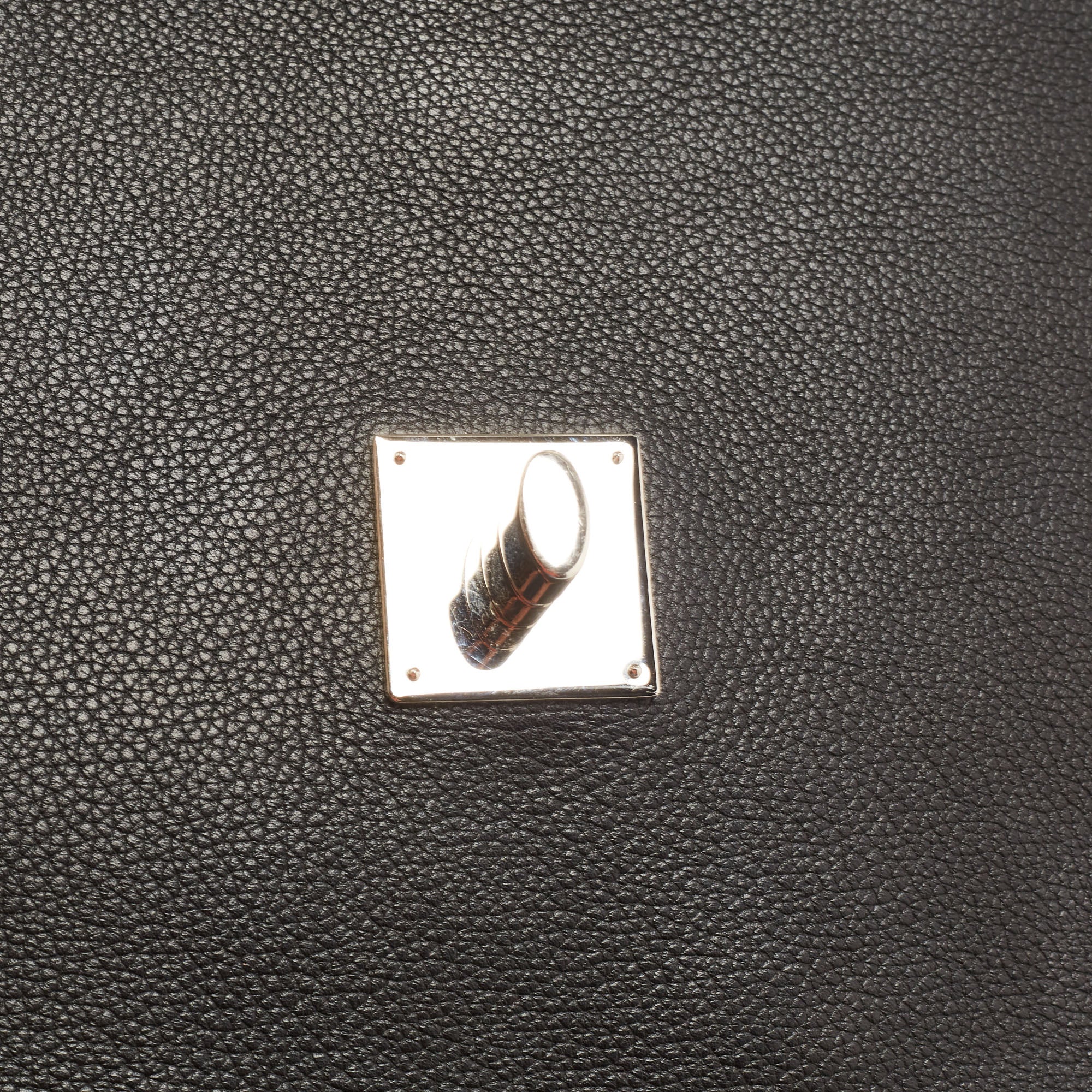 LOUIS VUITTON Black Leather Lockme II Top Handle Bag