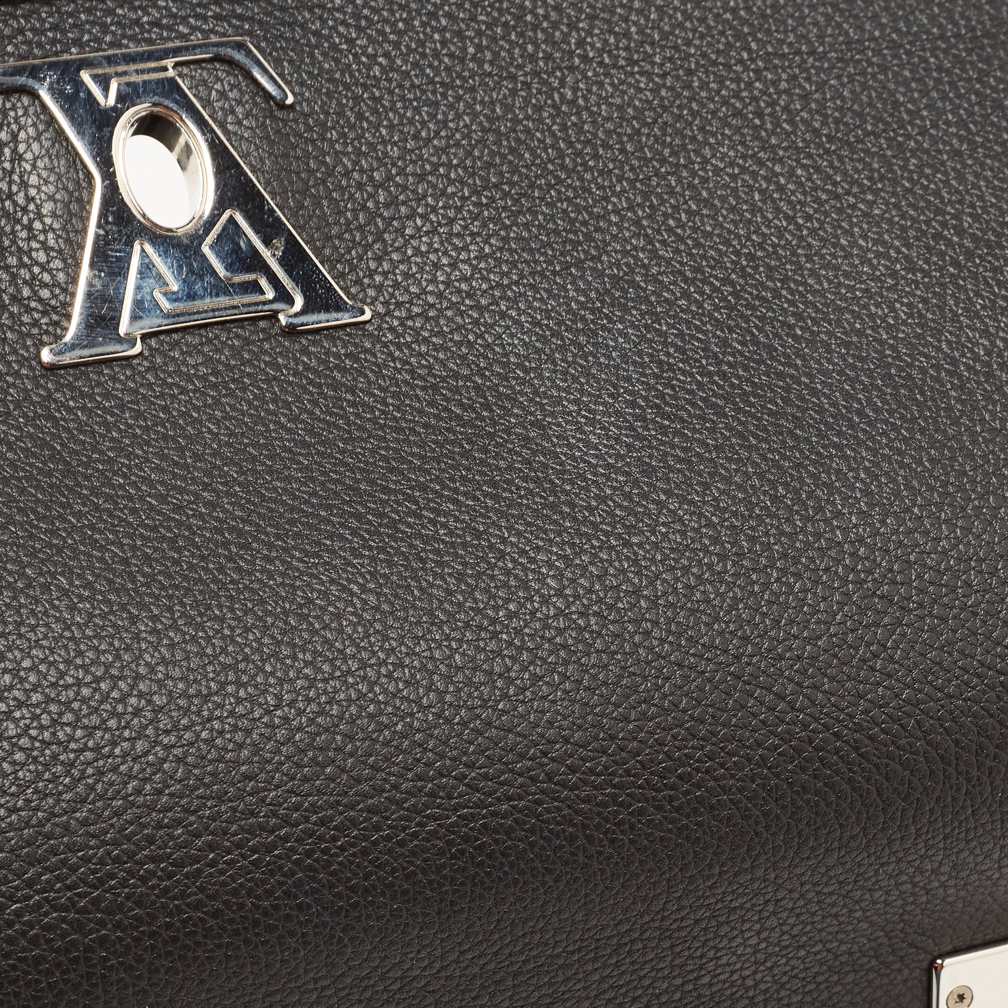 LOUIS VUITTON Black Leather Lockme II Top Handle Bag