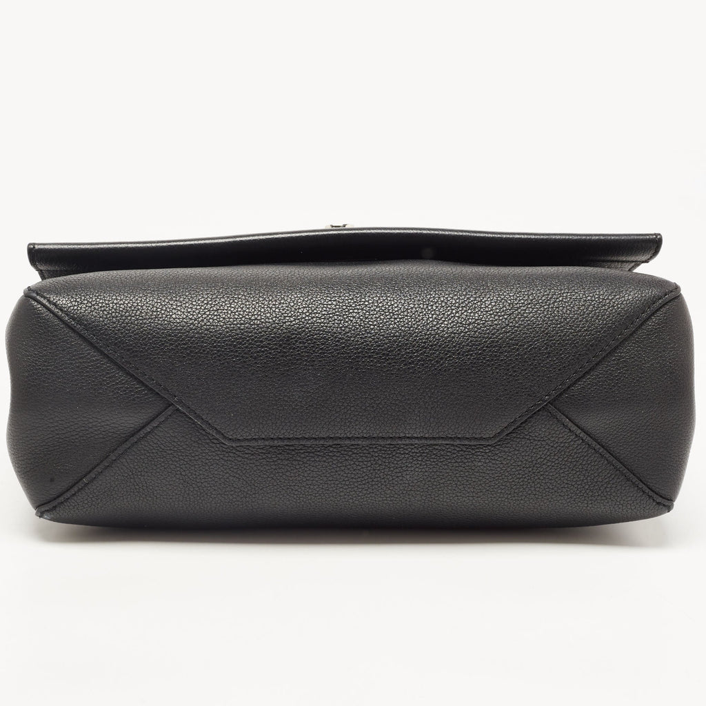 LOUIS VUITTON Black Leather Lockme II Top Handle Bag