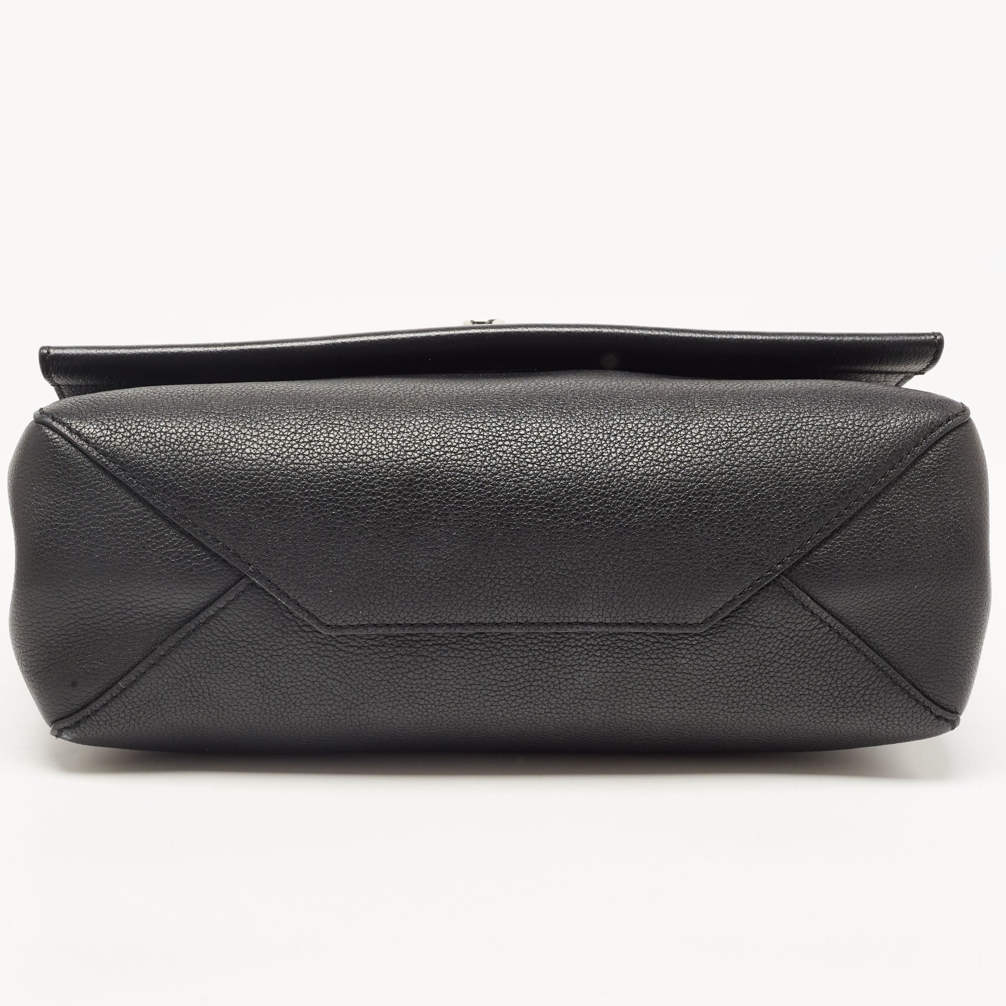 LOUIS VUITTON Black Leather Lockme II Top Handle Bag