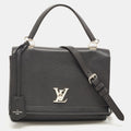 LOUIS VUITTON Black Leather Lockme II Top Handle Bag